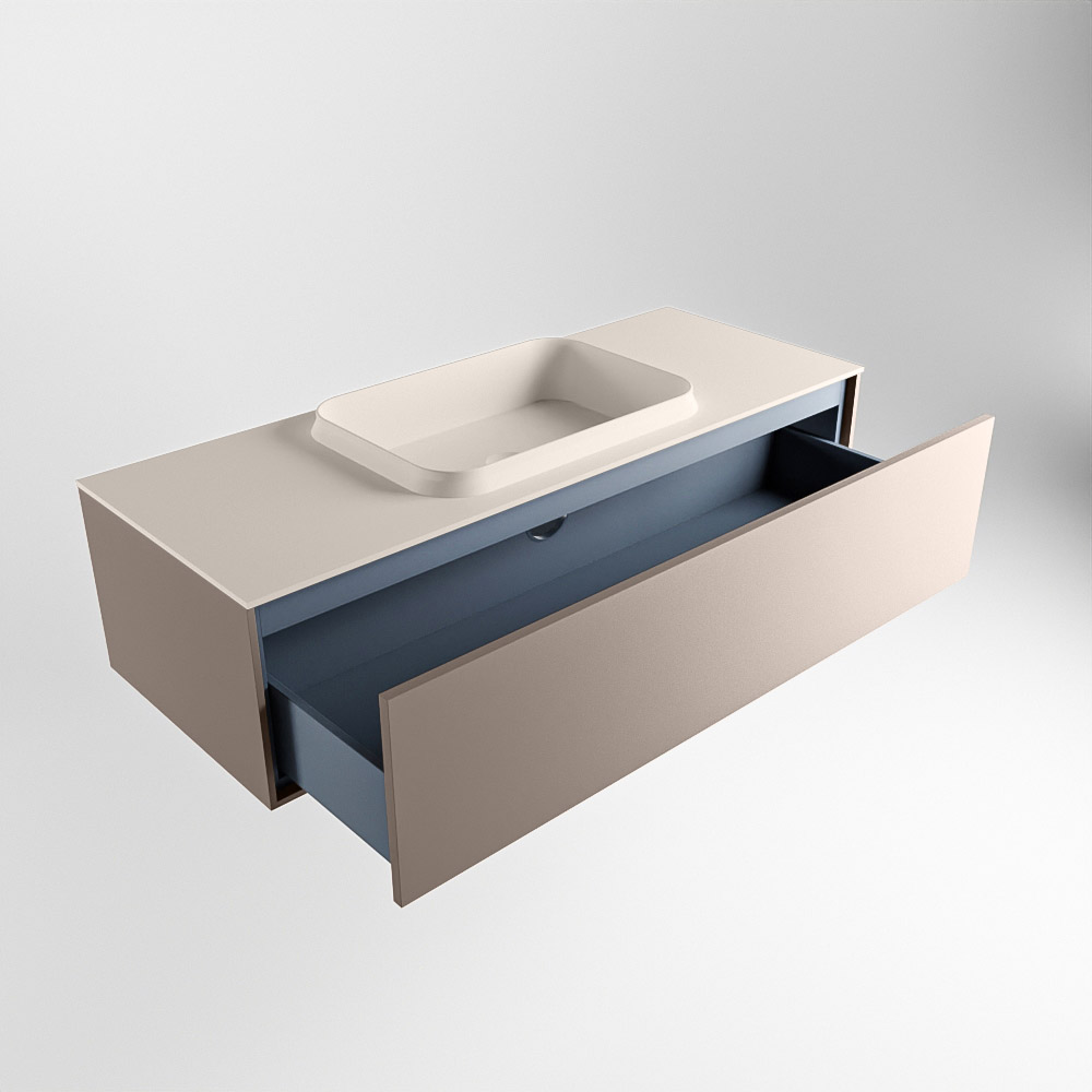 MONDIAZ ERIN 120cm mueble de baño color Smoke 1 cajón. Lavabo RIDGE Centro 1 orificio color Linen. 6 MONDIAZ ERIN 120cm mueble de baño color Smoke 1 cajón. Lavabo RIDGE Centro 1 orificio color Linen. - Imagen 6