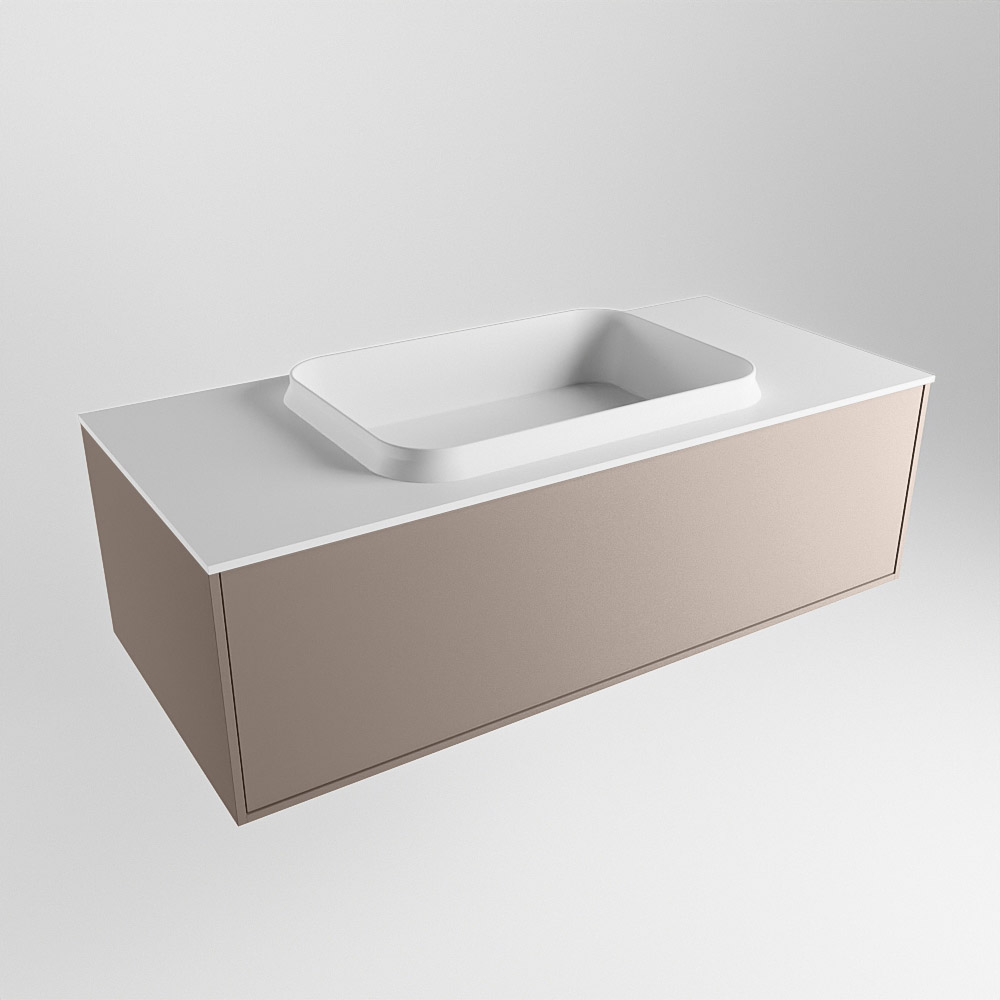 MONDIAZ ERIN 100cm mueble de baño color Smoke 1 cajón. Lavabo RIDGE Centro 1 orificio color Talc. 4 MONDIAZ ERIN 100cm mueble de baño color Smoke 1 cajón. Lavabo RIDGE Centro 1 orificio color Talc. - Imagen 4