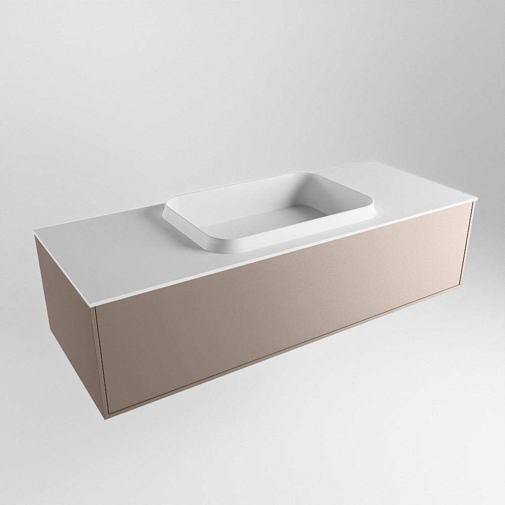 MONDIAZ ERIN 120cm mueble de baño color Smoke 1 cajón. Lavabo RIDGE Centro sin orificio color Talc. 4 MONDIAZ ERIN 120cm mueble de baño color Smoke 1 cajón. Lavabo RIDGE Centro sin orificio color Talc. - Imagen 4