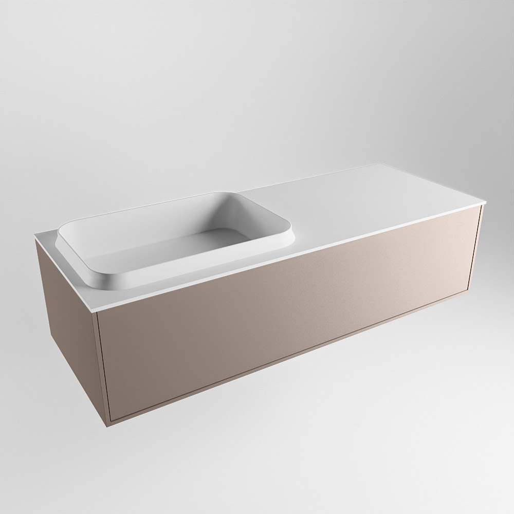 MONDIAZ ERIN 120cm mueble de baño color Smoke 1 cajón. Lavabo RIDGE Izquierda 1 orificio color Talc. 4 MONDIAZ ERIN 120cm mueble de baño color Smoke 1 cajón. Lavabo RIDGE Izquierda 1 orificio color Talc. - Imagen 4