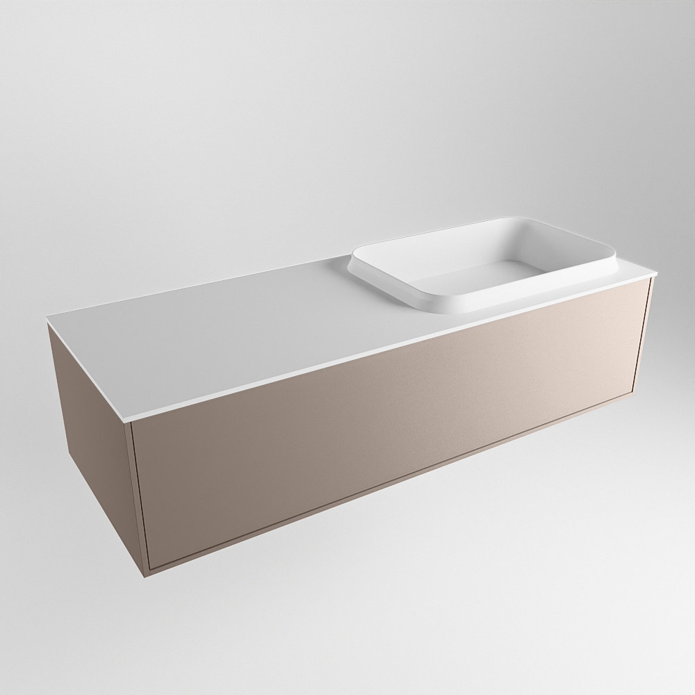MONDIAZ ERIN 120cm mueble de baño color Smoke 1 cajón. Lavabo RIDGE Derecho 1 orificio color Talc. 4 MONDIAZ ERIN 120cm mueble de baño color Smoke 1 cajón. Lavabo RIDGE Derecho 1 orificio color Talc. - Imagen 4