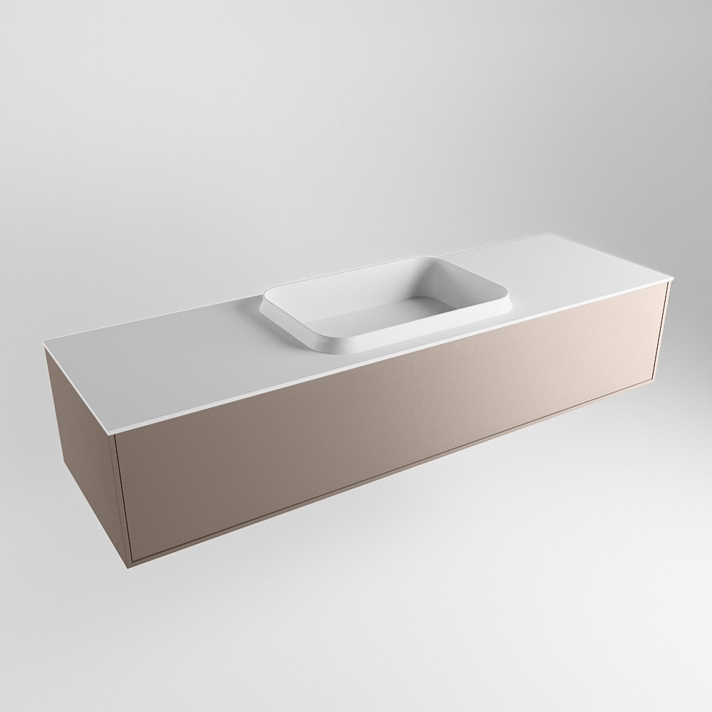 MONDIAZ ERIN 150cm mueble de baño color Smoke 1 cajón. Lavabo RIDGE Centro 1 orificio color Talc. 4 MONDIAZ ERIN 150cm mueble de baño color Smoke 1 cajón. Lavabo RIDGE Centro 1 orificio color Talc. - Imagen 4