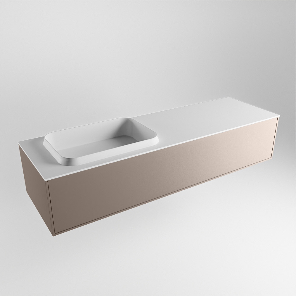 MONDIAZ ERIN 150cm mueble de baño color Smoke 1 cajón. Lavabo RIDGE Izquierda 1 orificio color Talc. 4 MONDIAZ ERIN 150cm mueble de baño color Smoke 1 cajón. Lavabo RIDGE Izquierda 1 orificio color Talc. - Imagen 4
