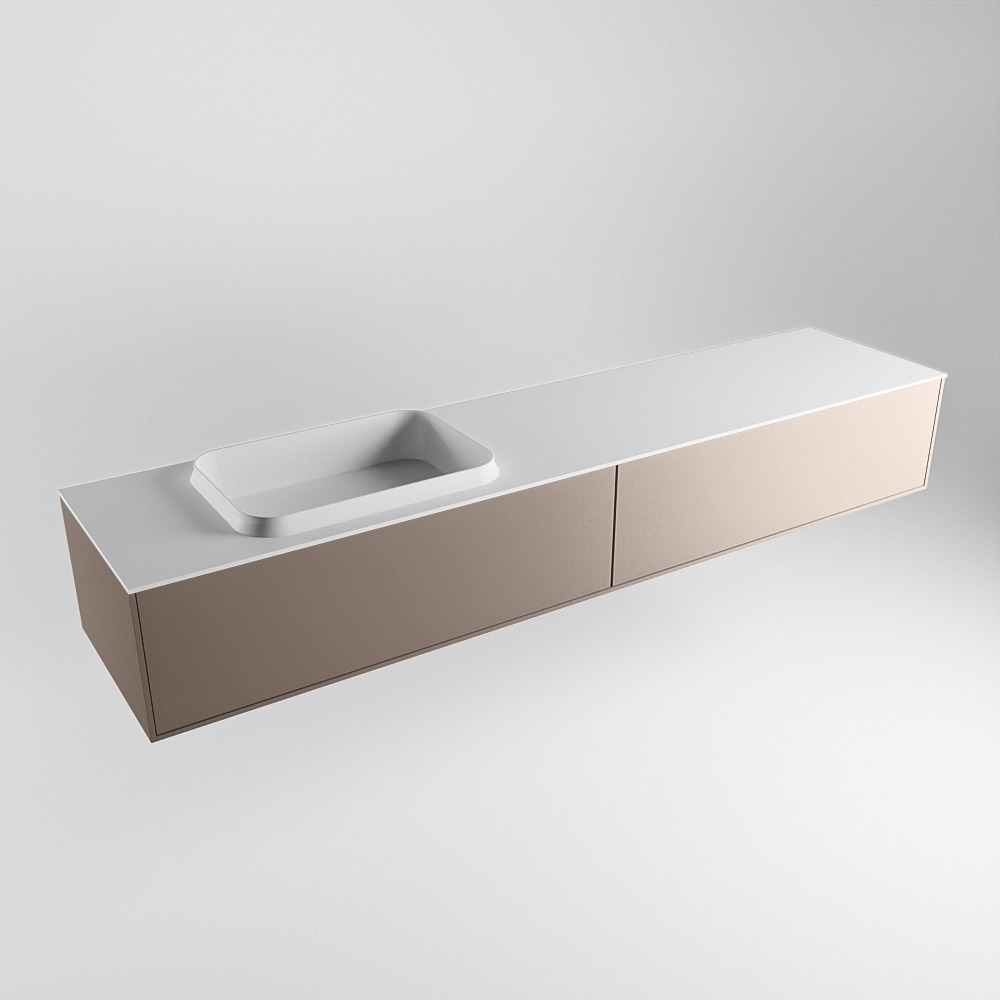 MONDIAZ ERIN 200cm mueble de baño color Smoke 2 cajones. Lavabo RIDGE Izquierda 1 orificio color Talc. 4 MONDIAZ ERIN 200cm mueble de baño color Smoke 2 cajones. Lavabo RIDGE Izquierda 1 orificio color Talc. - Imagen 4