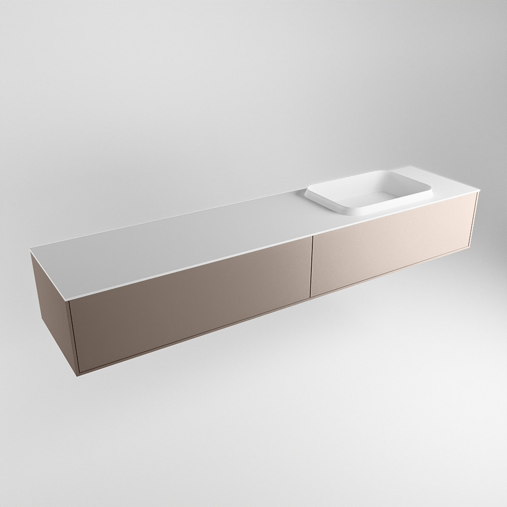 MONDIAZ ERIN 200cm mueble de baño color Smoke 2 cajones. Lavabo RIDGE Derecho 1 orificio color Talc. 4 MONDIAZ ERIN 200cm mueble de baño color Smoke 2 cajones. Lavabo RIDGE Derecho 1 orificio color Talc. - Imagen 4