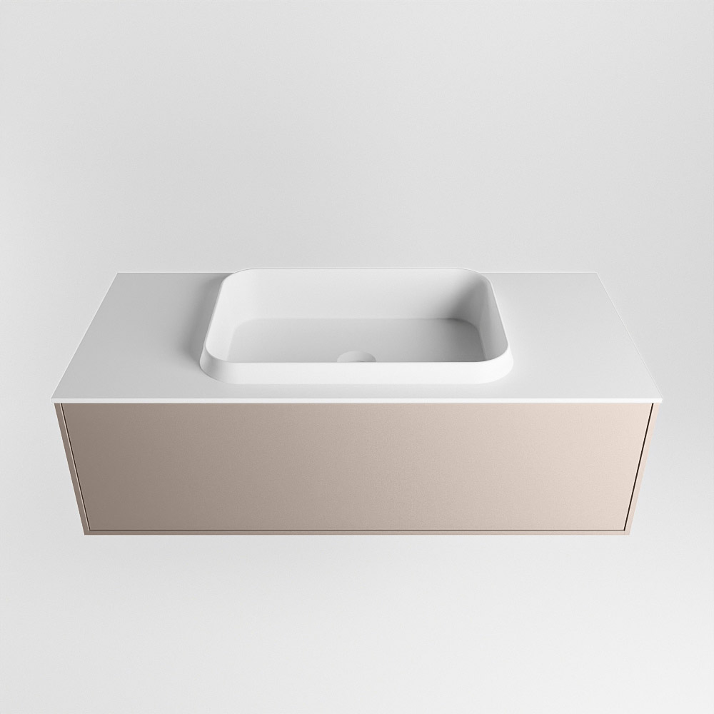 MONDIAZ ERIN 100cm mueble de baño color Smoke 1 cajón. Lavabo RIDGE Centro 1 orificio color Talc. 5 MONDIAZ ERIN 100cm mueble de baño color Smoke 1 cajón. Lavabo RIDGE Centro 1 orificio color Talc. - Imagen 5
