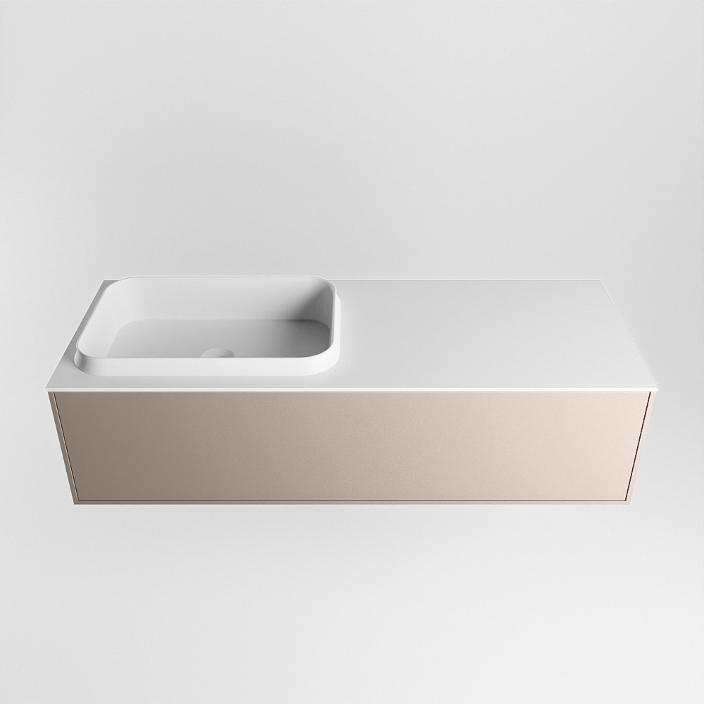 MONDIAZ ERIN 120cm mueble de baño color Smoke 1 cajón. Lavabo RIDGE Izquierda 1 orificio color Talc. 5 MONDIAZ ERIN 120cm mueble de baño color Smoke 1 cajón. Lavabo RIDGE Izquierda 1 orificio color Talc. - Imagen 5