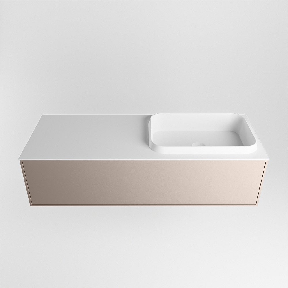 MONDIAZ ERIN 120cm mueble de baño color Smoke 1 cajón. Lavabo RIDGE Derecho 1 orificio color Talc. 5 MONDIAZ ERIN 120cm mueble de baño color Smoke 1 cajón. Lavabo RIDGE Derecho 1 orificio color Talc. - Imagen 5