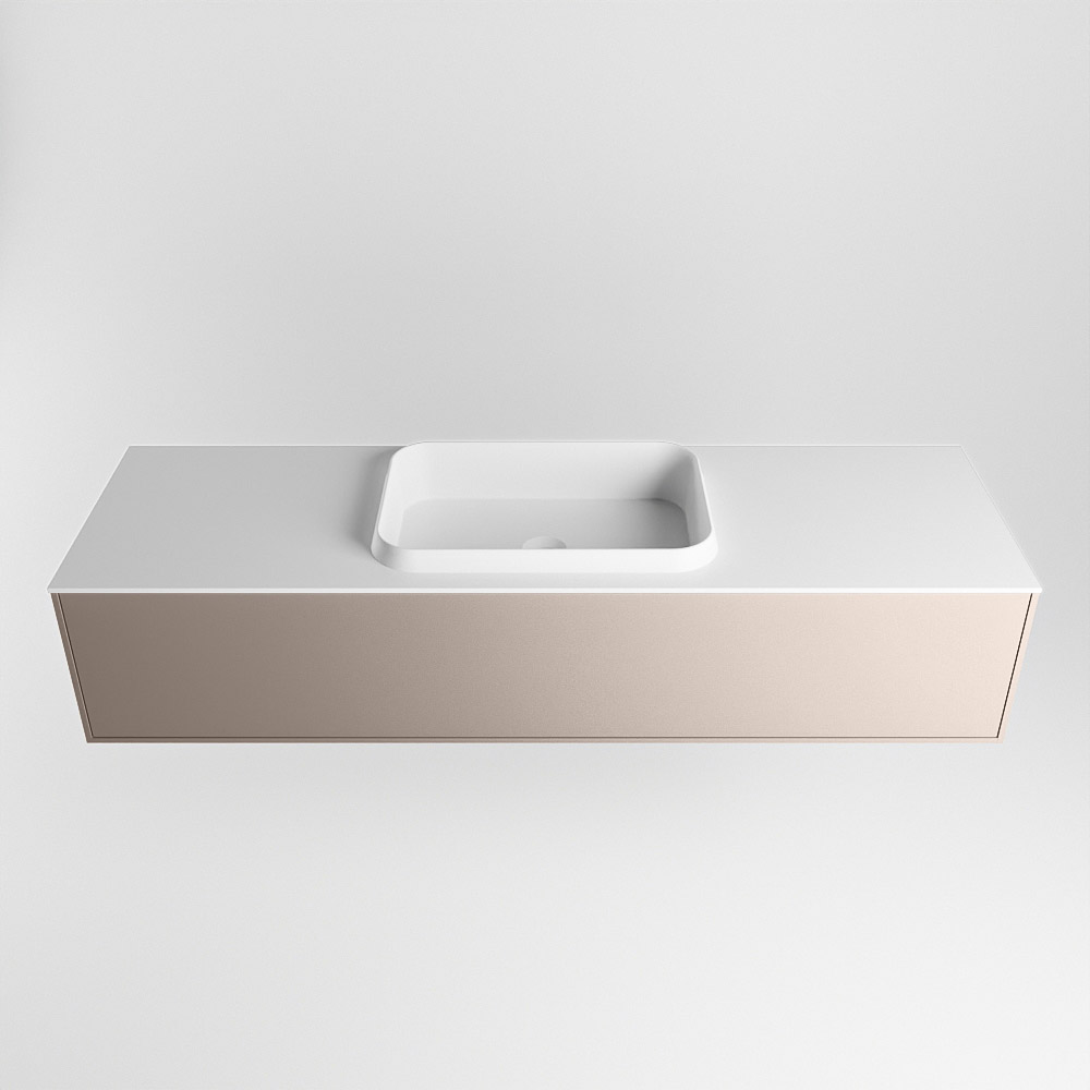 MONDIAZ ERIN 150cm mueble de baño color Smoke 1 cajón. Lavabo RIDGE Centro 1 orificio color Talc. 5 MONDIAZ ERIN 150cm mueble de baño color Smoke 1 cajón. Lavabo RIDGE Centro 1 orificio color Talc. - Imagen 5