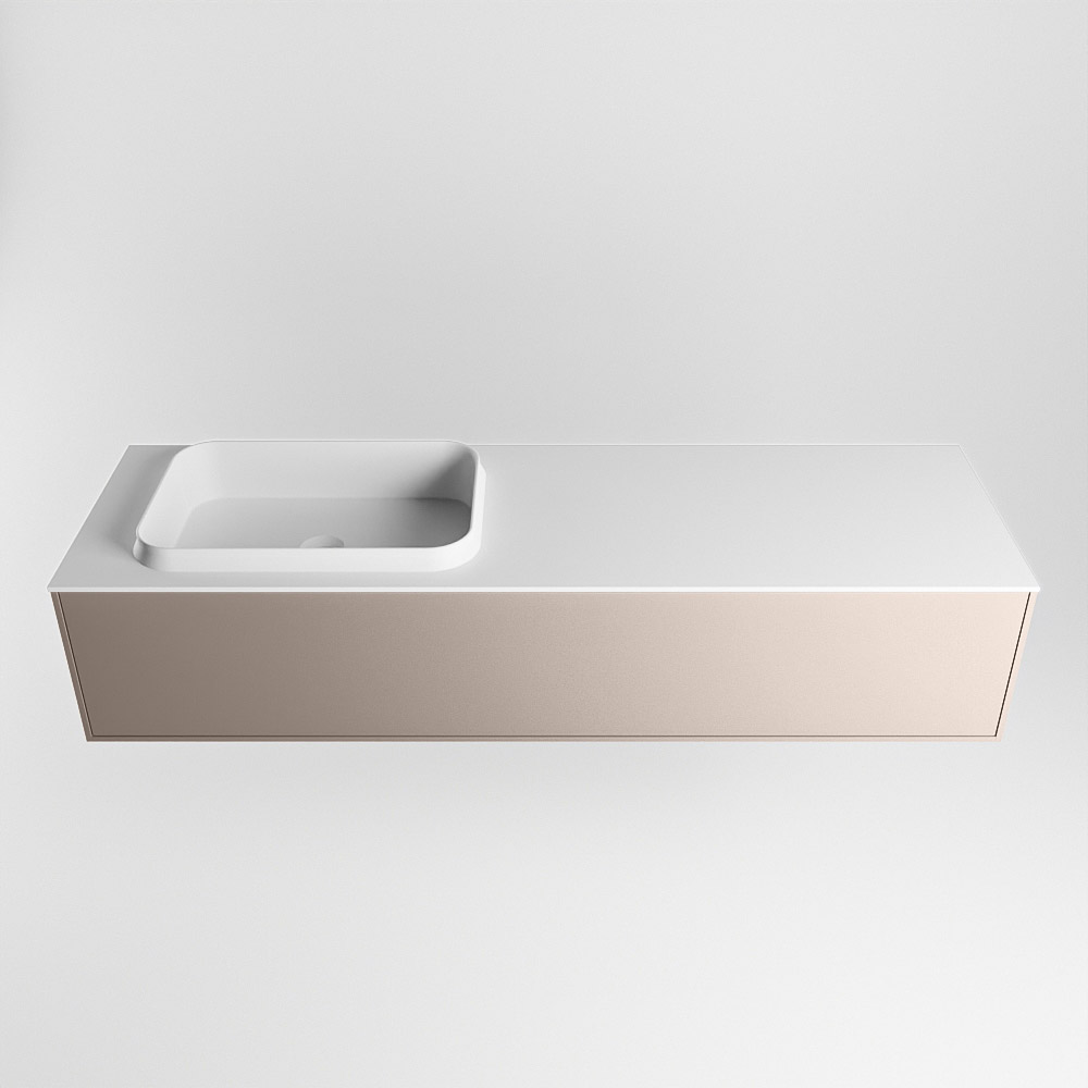 MONDIAZ ERIN 150cm mueble de baño color Smoke 1 cajón. Lavabo RIDGE Izquierda 1 orificio color Talc. 5 MONDIAZ ERIN 150cm mueble de baño color Smoke 1 cajón. Lavabo RIDGE Izquierda 1 orificio color Talc. - Imagen 5