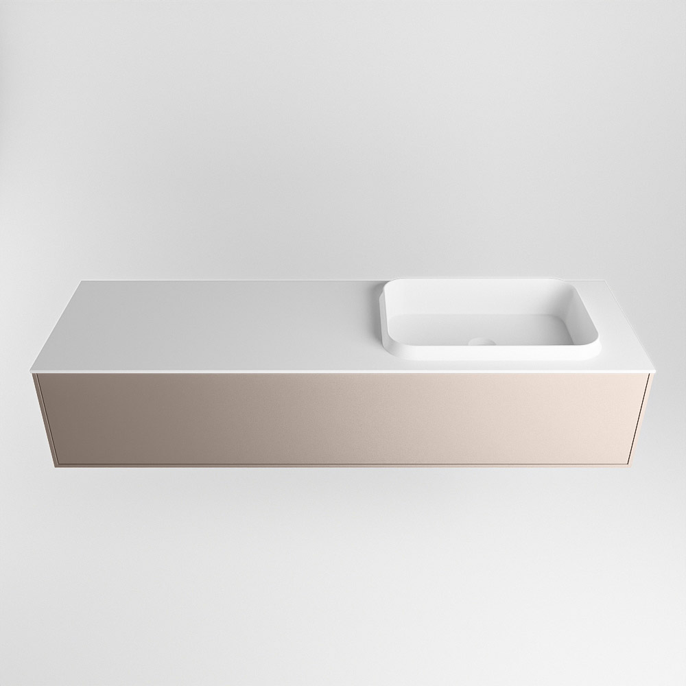 MONDIAZ ERIN 150cm mueble de baño color Smoke 1 cajón. Lavabo RIDGE Derecho 1 orificio color Talc. 5 MONDIAZ ERIN 150cm mueble de baño color Smoke 1 cajón. Lavabo RIDGE Derecho 1 orificio color Talc. - Imagen 5
