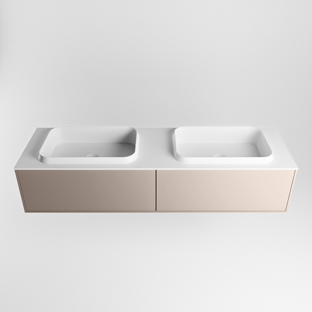 MONDIAZ ERIN 150cm mueble de baño color Smoke 2 cajones. Lavabo RIDGE Doble 2 orificios color Talc. 5 MONDIAZ ERIN 150cm mueble de baño color Smoke 2 cajones. Lavabo RIDGE Doble 2 orificios color Talc. - Imagen 5