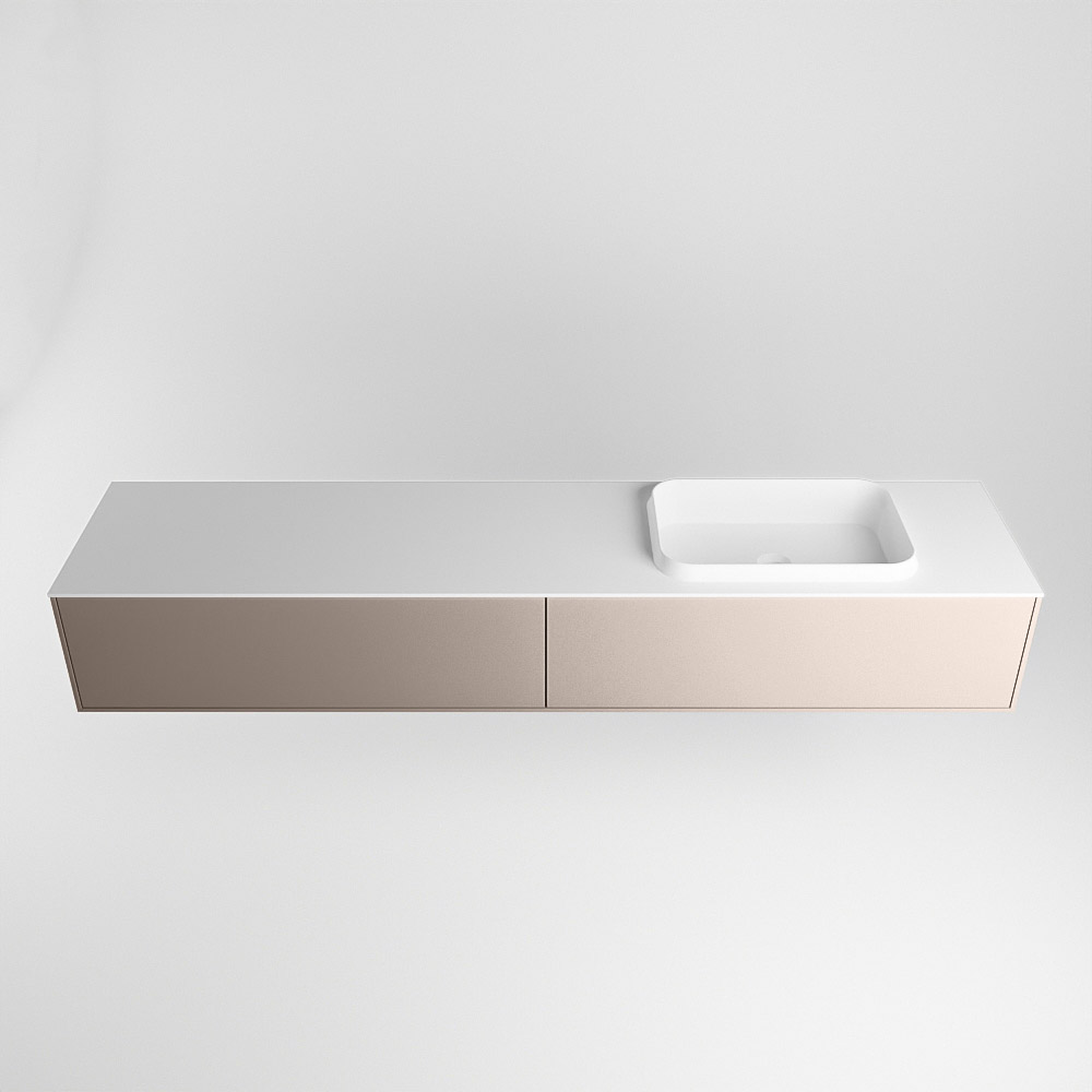 MONDIAZ ERIN 200cm mueble de baño color Smoke 2 cajones. Lavabo RIDGE Derecho sin orificio color Talc. 5 MONDIAZ ERIN 200cm mueble de baño color Smoke 2 cajones. Lavabo RIDGE Derecho sin orificio color Talc. - Imagen 5