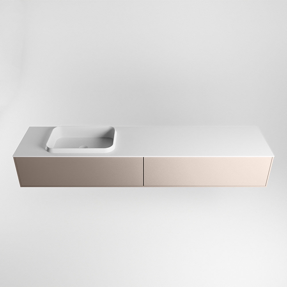 MONDIAZ ERIN 200cm mueble de baño color Smoke 2 cajones. Lavabo RIDGE Izquierda 1 orificio color Talc. 5 MONDIAZ ERIN 200cm mueble de baño color Smoke 2 cajones. Lavabo RIDGE Izquierda 1 orificio color Talc. - Imagen 5