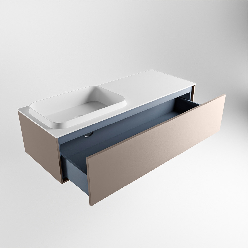 MONDIAZ ERIN 120cm mueble de baño color Smoke 1 cajón. Lavabo RIDGE Izquierda 1 orificio color Talc. 6 MONDIAZ ERIN 120cm mueble de baño color Smoke 1 cajón. Lavabo RIDGE Izquierda 1 orificio color Talc. - Imagen 6