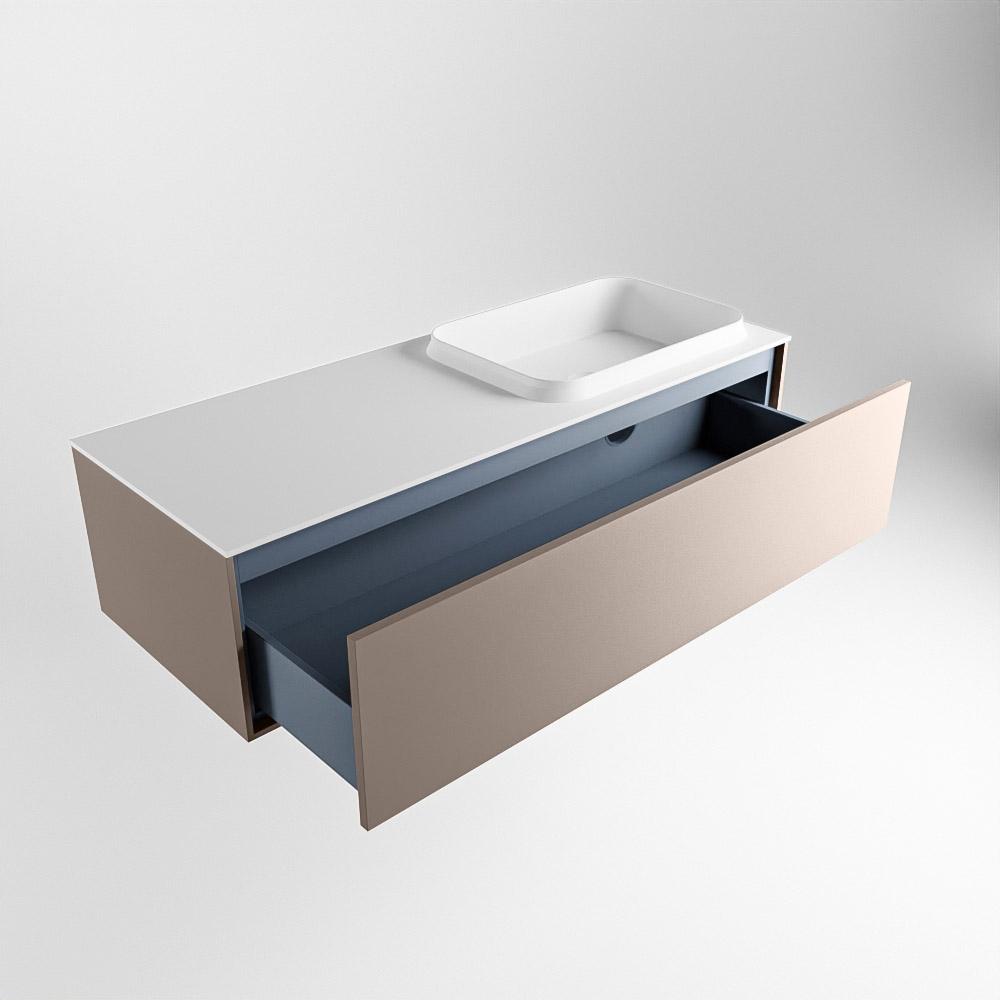 MONDIAZ ERIN 120cm mueble de baño color Smoke 1 cajón. Lavabo RIDGE Derecho 1 orificio color Talc. 6 MONDIAZ ERIN 120cm mueble de baño color Smoke 1 cajón. Lavabo RIDGE Derecho 1 orificio color Talc. - Imagen 6