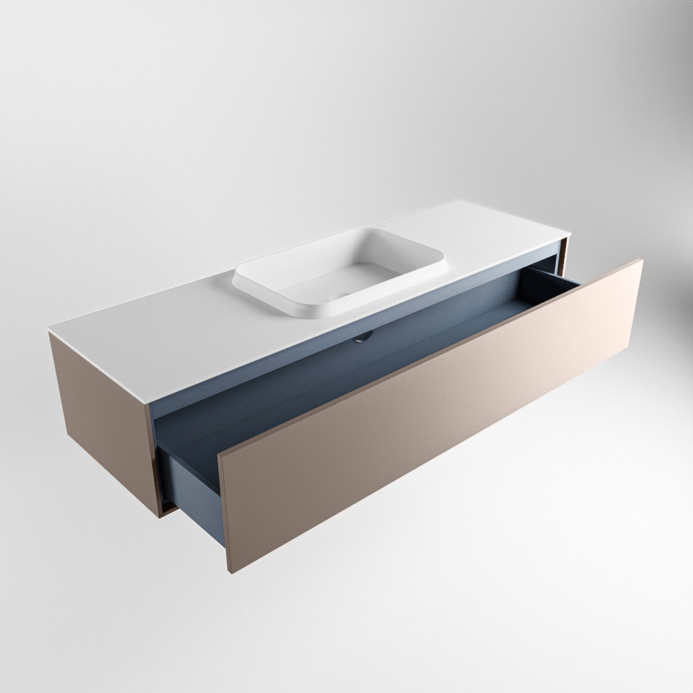 MONDIAZ ERIN 150cm mueble de baño color Smoke 1 cajón. Lavabo RIDGE Centro 1 orificio color Talc. 6 MONDIAZ ERIN 150cm mueble de baño color Smoke 1 cajón. Lavabo RIDGE Centro 1 orificio color Talc. - Imagen 6