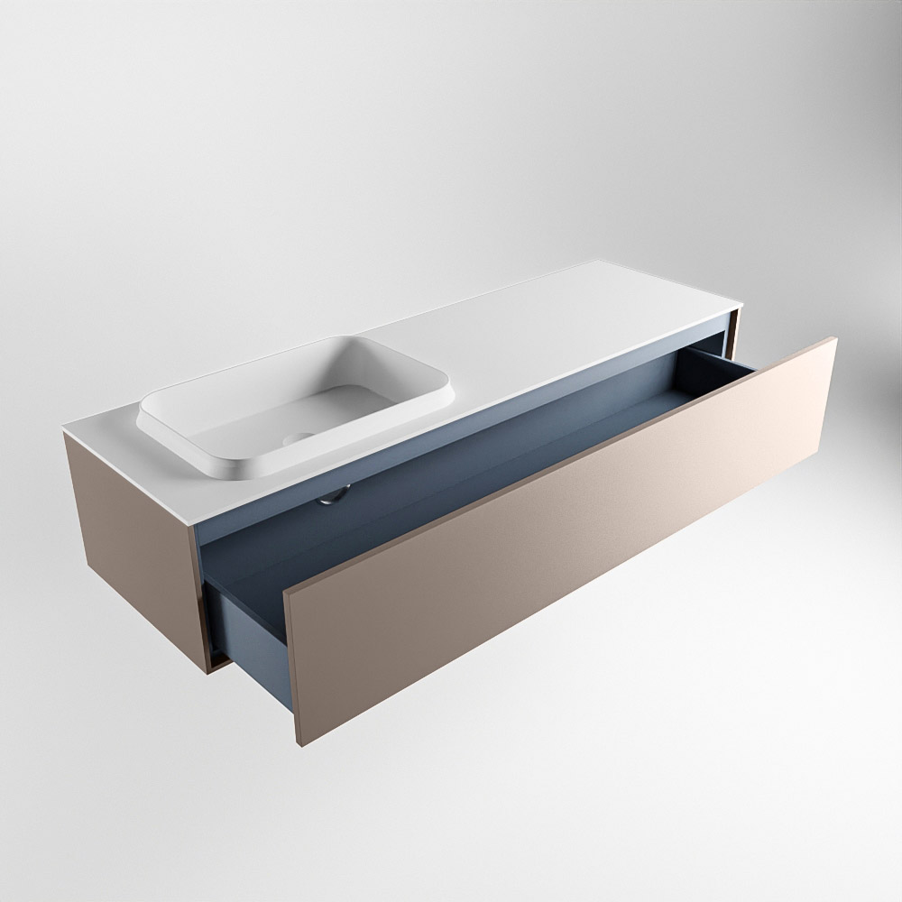 MONDIAZ ERIN 150cm mueble de baño color Smoke 1 cajón. Lavabo RIDGE Izquierda 1 orificio color Talc. 6 MONDIAZ ERIN 150cm mueble de baño color Smoke 1 cajón. Lavabo RIDGE Izquierda 1 orificio color Talc. - Imagen 6