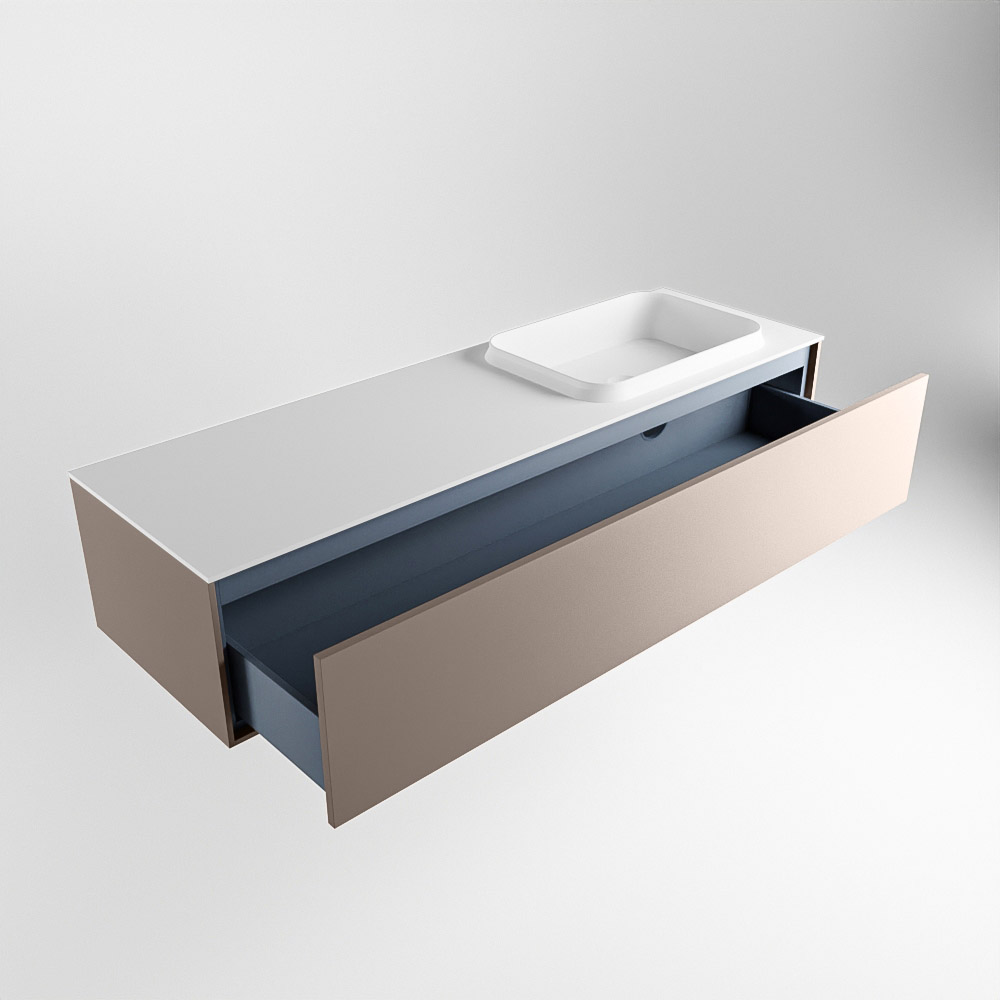 MONDIAZ ERIN 150cm mueble de baño color Smoke 1 cajón. Lavabo RIDGE Derecho 1 orificio color Talc. 6 MONDIAZ ERIN 150cm mueble de baño color Smoke 1 cajón. Lavabo RIDGE Derecho 1 orificio color Talc. - Imagen 6