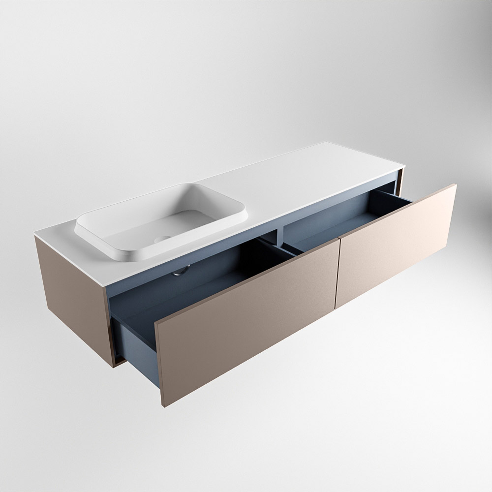 MONDIAZ ERIN 150cm mueble de baño color Smoke 2 cajones. Lavabo RIDGE Izquierda 1 orificio color Talc. 6 MONDIAZ ERIN 150cm mueble de baño color Smoke 2 cajones. Lavabo RIDGE Izquierda 1 orificio color Talc. - Imagen 6