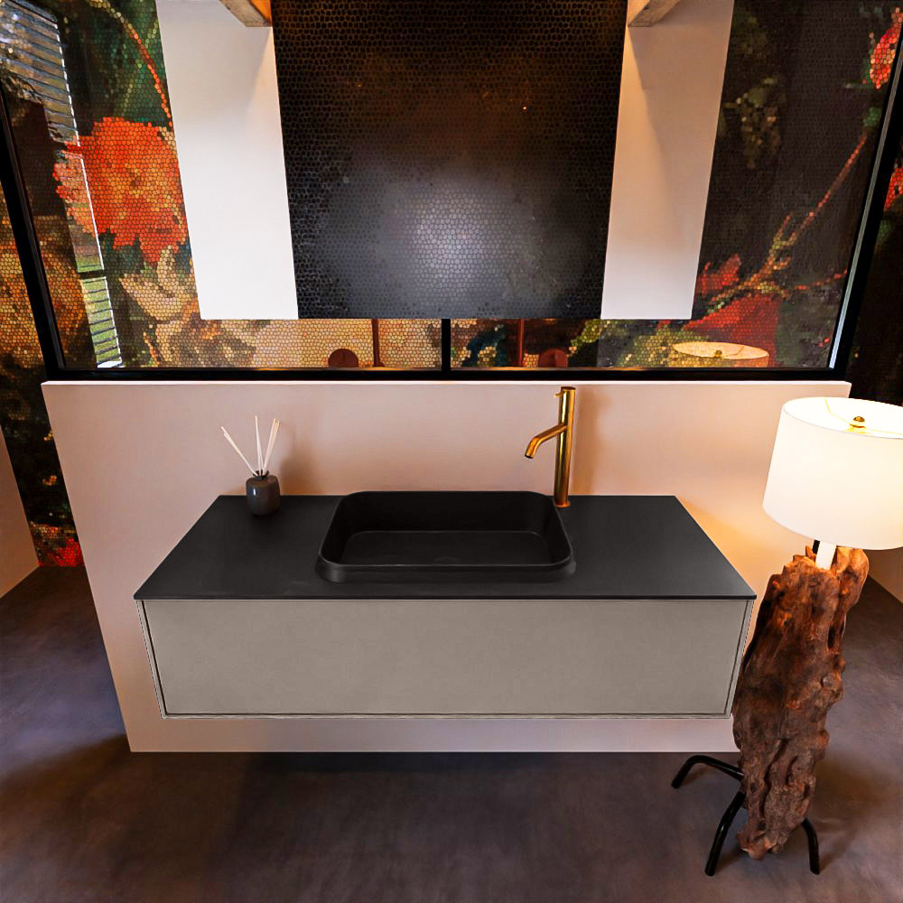 MONDIAZ ERIN 120cm mueble de baño color Smoke 1 cajón. Lavabo RIDGE Centro 1 orificio color Urban. 3 MONDIAZ ERIN 120cm mueble de baño color Smoke 1 cajón. Lavabo RIDGE Centro 1 orificio color Urban. - Imagen 3