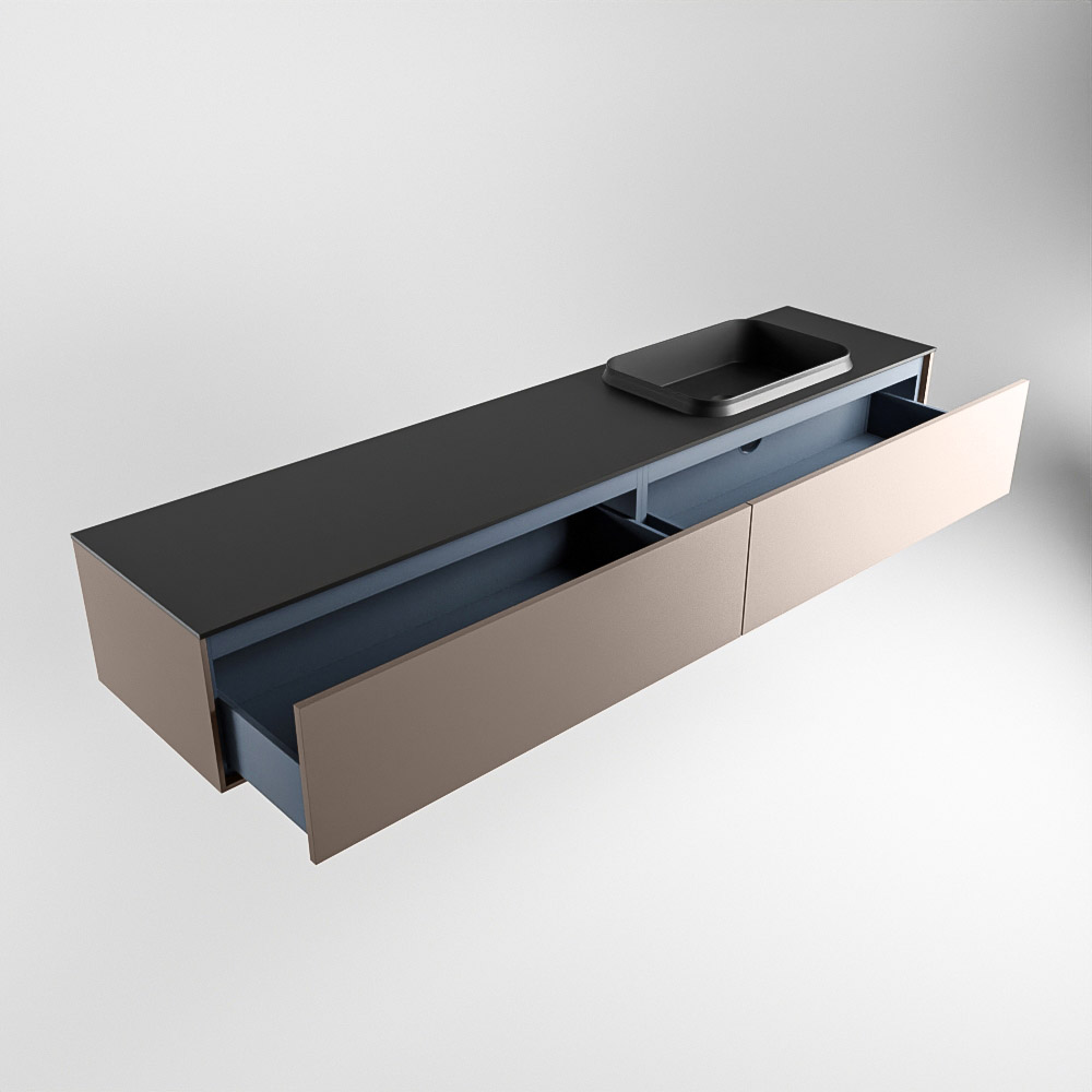 MONDIAZ ERIN 200cm mueble de baño color Smoke 2 cajones. Lavabo RIDGE Derecho sin orificio color Urban. 6 MONDIAZ ERIN 200cm mueble de baño color Smoke 2 cajones. Lavabo RIDGE Derecho sin orificio color Urban. - Imagen 6