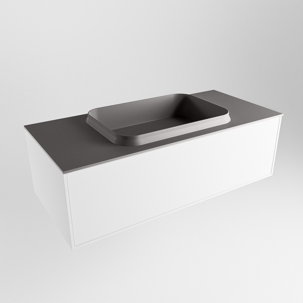 MONDIAZ ERIN 100cm mueble de baño color Talc 1 cajón. Lavabo RIDGE Centro 1 orificio color Dark Grey. 4 MONDIAZ ERIN 100cm mueble de baño color Talc 1 cajón. Lavabo RIDGE Centro 1 orificio color Dark Grey. - Imagen 4