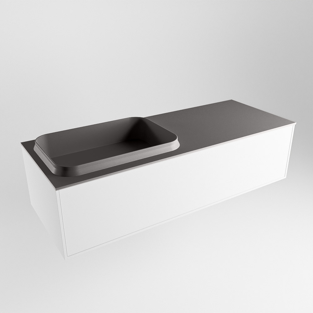 MONDIAZ ERIN 120cm mueble de baño color Talc 1 cajón. Lavabo RIDGE Izquierda 1 orificio color Dark Grey. 4 MONDIAZ ERIN 120cm mueble de baño color Talc 1 cajón. Lavabo RIDGE Izquierda 1 orificio color Dark Grey. - Imagen 4
