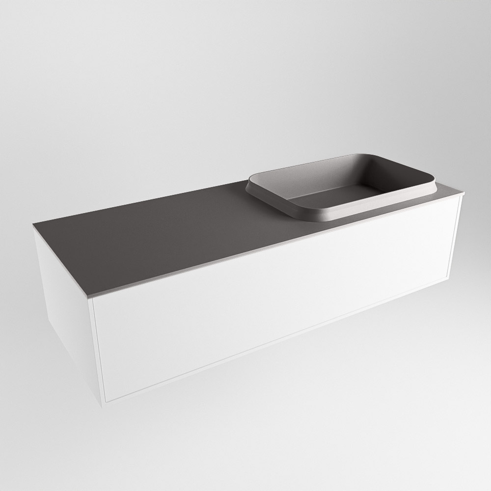 MONDIAZ ERIN 120cm mueble de baño color Talc 1 cajón. Lavabo RIDGE Derecho 1 orificio color Dark Grey. 4 MONDIAZ ERIN 120cm mueble de baño color Talc 1 cajón. Lavabo RIDGE Derecho 1 orificio color Dark Grey. - Imagen 4