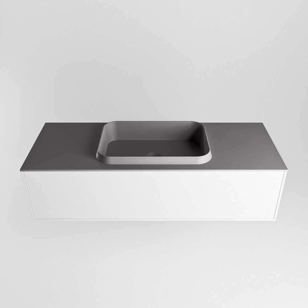 MONDIAZ ERIN 120cm mueble de baño color Talc 1 cajón. Lavabo RIDGE Centro 1 orificio color Dark Grey. 5 MONDIAZ ERIN 120cm mueble de baño color Talc 1 cajón. Lavabo RIDGE Centro 1 orificio color Dark Grey. - Imagen 5