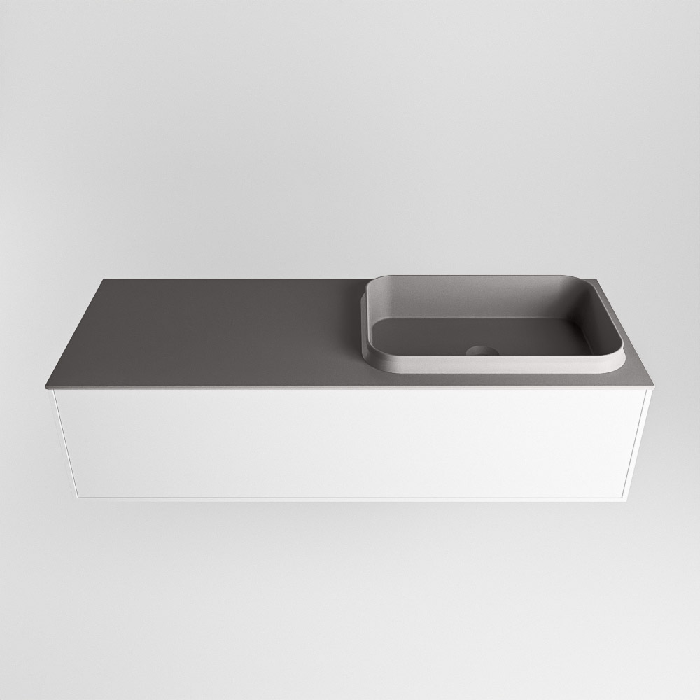 MONDIAZ ERIN 120cm mueble de baño color Talc 1 cajón. Lavabo RIDGE Derecho 1 orificio color Dark Grey. 5 MONDIAZ ERIN 120cm mueble de baño color Talc 1 cajón. Lavabo RIDGE Derecho 1 orificio color Dark Grey. - Imagen 5