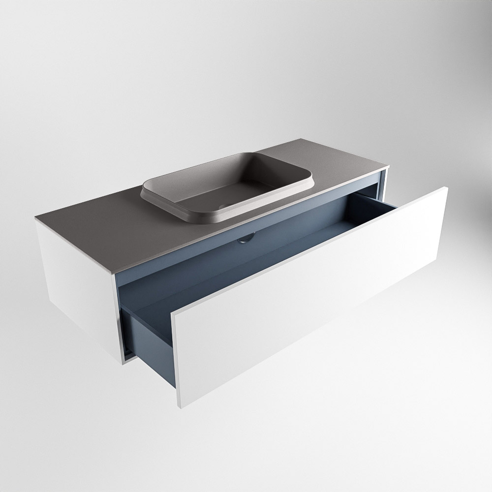 MONDIAZ ERIN 120cm mueble de baño color Talc 1 cajón. Lavabo RIDGE Centro 1 orificio color Dark Grey. 6 MONDIAZ ERIN 120cm mueble de baño color Talc 1 cajón. Lavabo RIDGE Centro 1 orificio color Dark Grey. - Imagen 6
