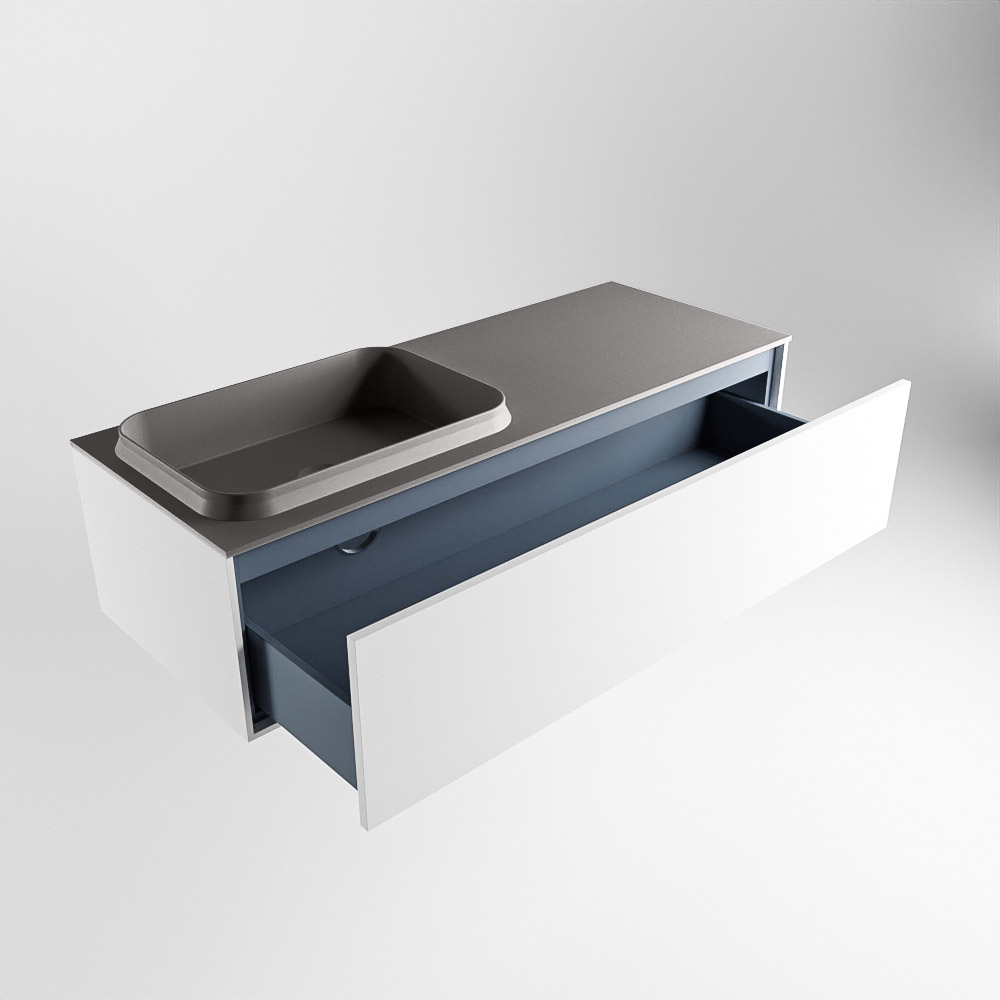 MONDIAZ ERIN 120cm mueble de baño color Talc 1 cajón. Lavabo RIDGE Izquierda 1 orificio color Dark Grey. 6 MONDIAZ ERIN 120cm mueble de baño color Talc 1 cajón. Lavabo RIDGE Izquierda 1 orificio color Dark Grey. - Imagen 6