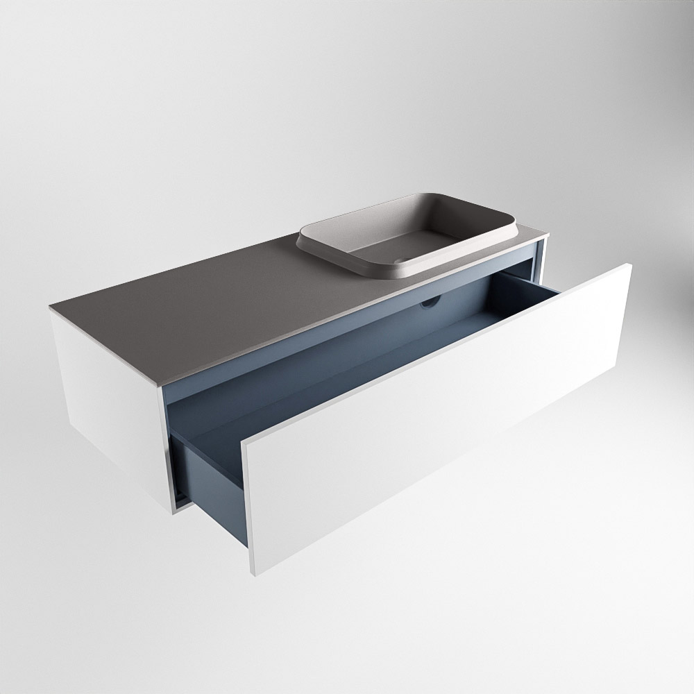 MONDIAZ ERIN 120cm mueble de baño color Talc 1 cajón. Lavabo RIDGE Derecho 1 orificio color Dark Grey. 6 MONDIAZ ERIN 120cm mueble de baño color Talc 1 cajón. Lavabo RIDGE Derecho 1 orificio color Dark Grey. - Imagen 6