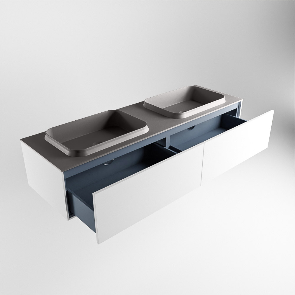 MONDIAZ ERIN 150cm mueble de baño color Talc 2 cajones. Lavabo RIDGE Doble 2 orificios color Dark Grey. 6 MONDIAZ ERIN 150cm mueble de baño color Talc 2 cajones. Lavabo RIDGE Doble 2 orificios color Dark Grey. - Imagen 6