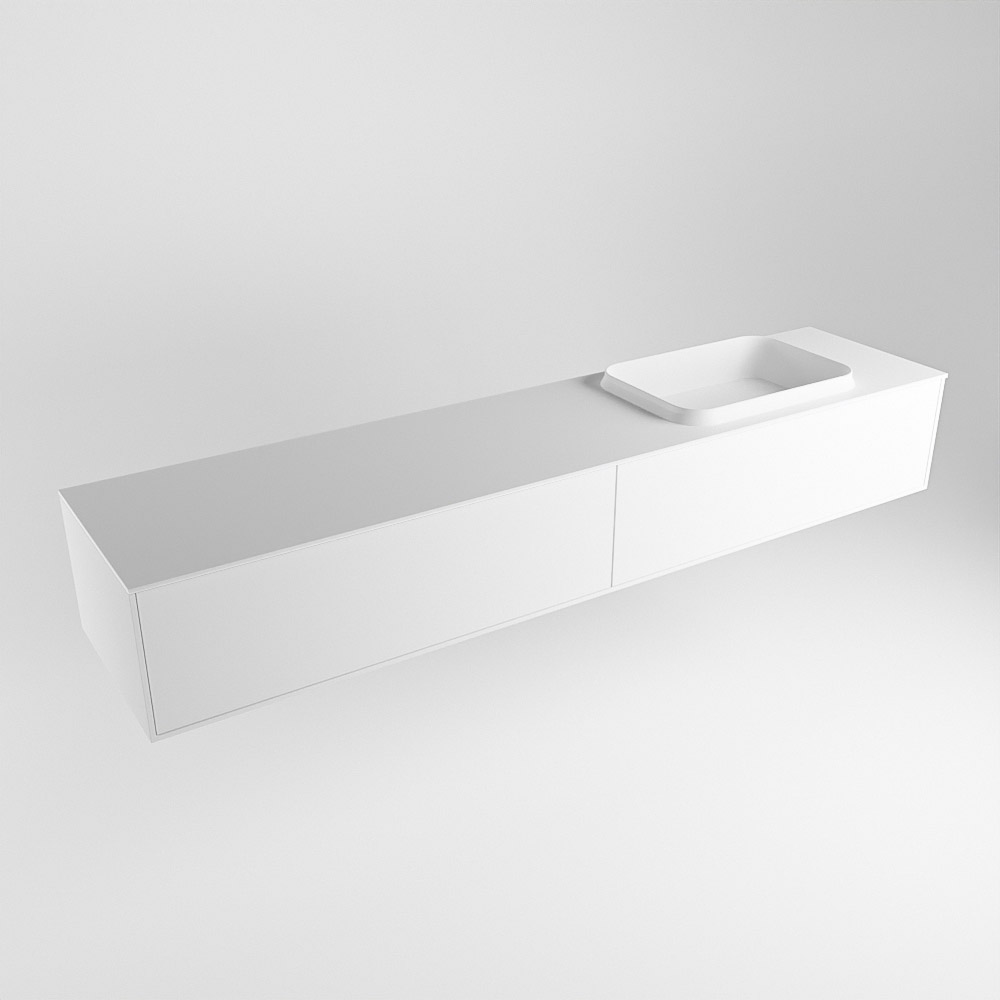MONDIAZ ERIN 200cm mueble de baño color Talc 2 cajones. Lavabo RIDGE Derecho sin orificio color Talc. 4 MONDIAZ ERIN 200cm mueble de baño color Talc 2 cajones. Lavabo RIDGE Derecho sin orificio color Talc. - Imagen 4