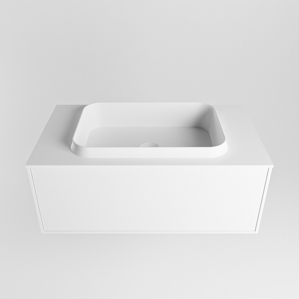 MONDIAZ ERIN 80cm mueble de baño color Talc 1 cajón. Lavabo RIDGE Centro 1 orificio color Talc. 5 MONDIAZ ERIN 80cm mueble de baño color Talc 1 cajón. Lavabo RIDGE Centro 1 orificio color Talc. - Imagen 5