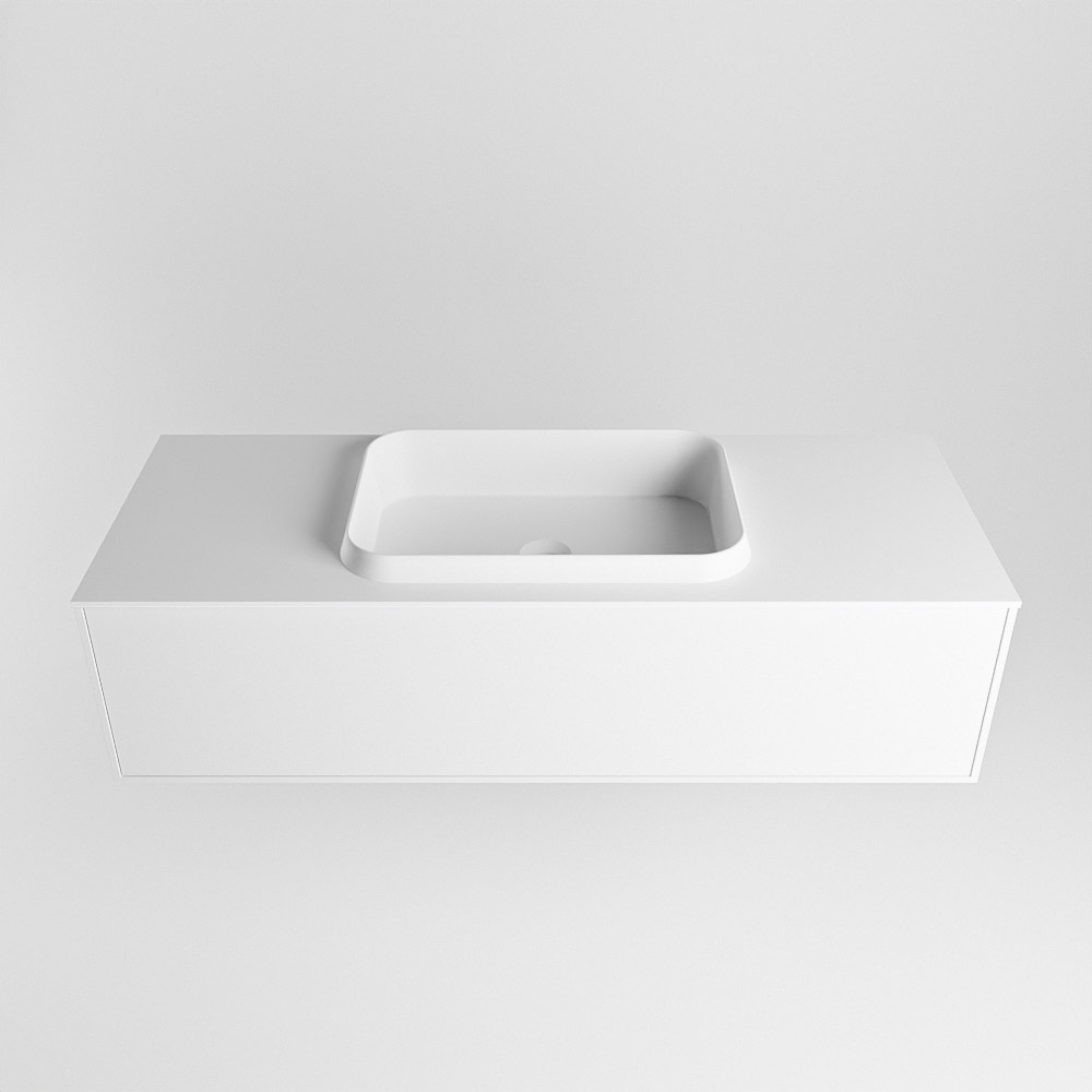 MONDIAZ ERIN 120cm mueble de baño color Talc 1 cajón. Lavabo RIDGE Centro 1 orificio color Talc. 5 MONDIAZ ERIN 120cm mueble de baño color Talc 1 cajón. Lavabo RIDGE Centro 1 orificio color Talc. - Imagen 5