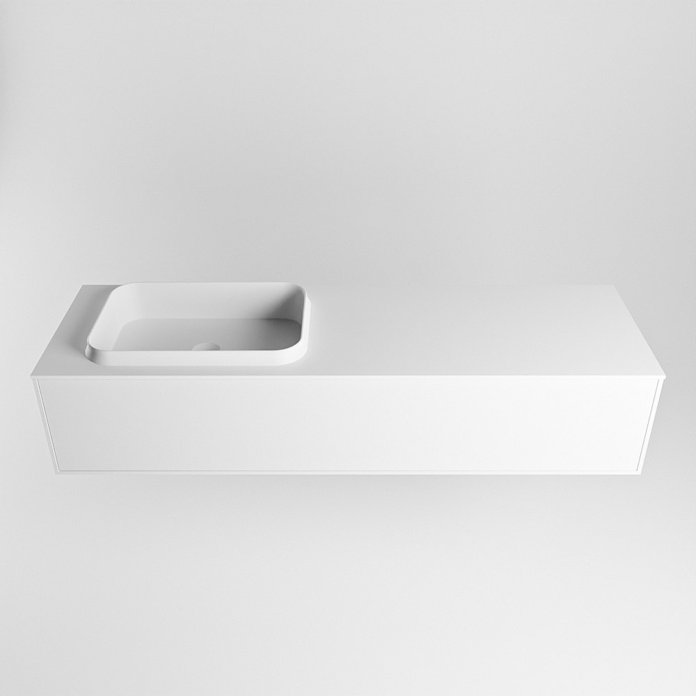 MONDIAZ ERIN 150cm mueble de baño color Talc 1 cajón. Lavabo RIDGE Izquierda sin orificio color Talc. 5 MONDIAZ ERIN 150cm mueble de baño color Talc 1 cajón. Lavabo RIDGE Izquierda sin orificio color Talc. - Imagen 5