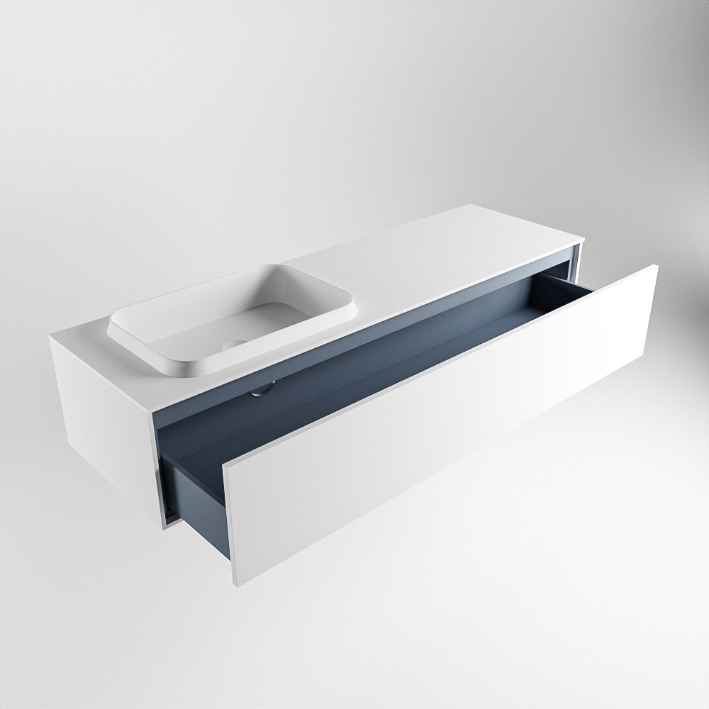 MONDIAZ ERIN 150cm mueble de baño color Talc 1 cajón. Lavabo RIDGE Izquierda 1 orificio color Talc. 6 MONDIAZ ERIN 150cm mueble de baño color Talc 1 cajón. Lavabo RIDGE Izquierda 1 orificio color Talc. - Imagen 6