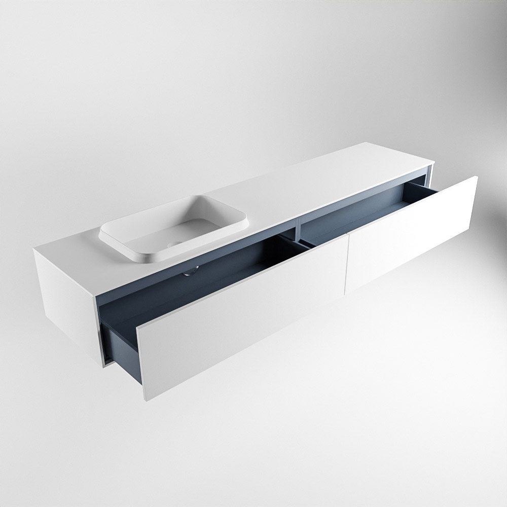 MONDIAZ ERIN 200cm mueble de baño color Talc 2 cajones. Lavabo RIDGE Izquierda sin orificio color Talc. 6 MONDIAZ ERIN 200cm mueble de baño color Talc 2 cajones. Lavabo RIDGE Izquierda sin orificio color Talc. - Imagen 6