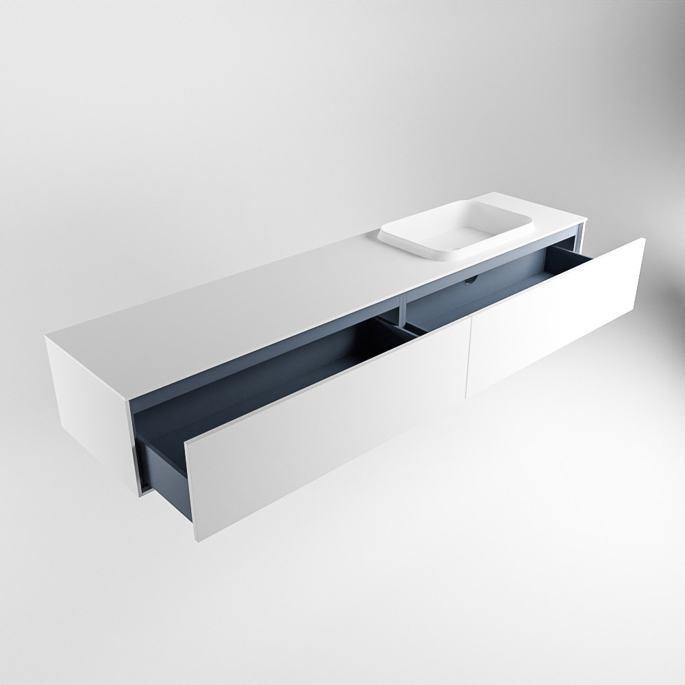 MONDIAZ ERIN 200cm mueble de baño color Talc 2 cajones. Lavabo RIDGE Derecho sin orificio color Talc. 6 MONDIAZ ERIN 200cm mueble de baño color Talc 2 cajones. Lavabo RIDGE Derecho sin orificio color Talc. - Imagen 6