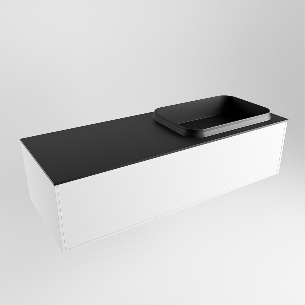 MONDIAZ ERIN 120cm mueble de baño color Talc 1 cajón. Lavabo RIDGE Derecho 1 orificio color Urban. 4 MONDIAZ ERIN 120cm mueble de baño color Talc 1 cajón. Lavabo RIDGE Derecho 1 orificio color Urban. - Imagen 4
