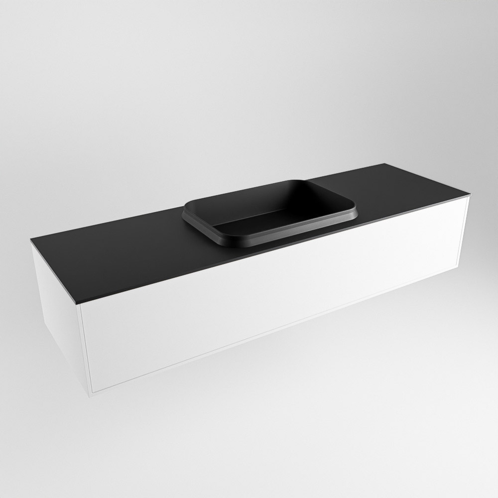 MONDIAZ ERIN 150cm mueble de baño color Talc 1 cajón. Lavabo RIDGE Centro sin orificio color Urban. 4 MONDIAZ ERIN 150cm mueble de baño color Talc 1 cajón. Lavabo RIDGE Centro sin orificio color Urban. - Imagen 4