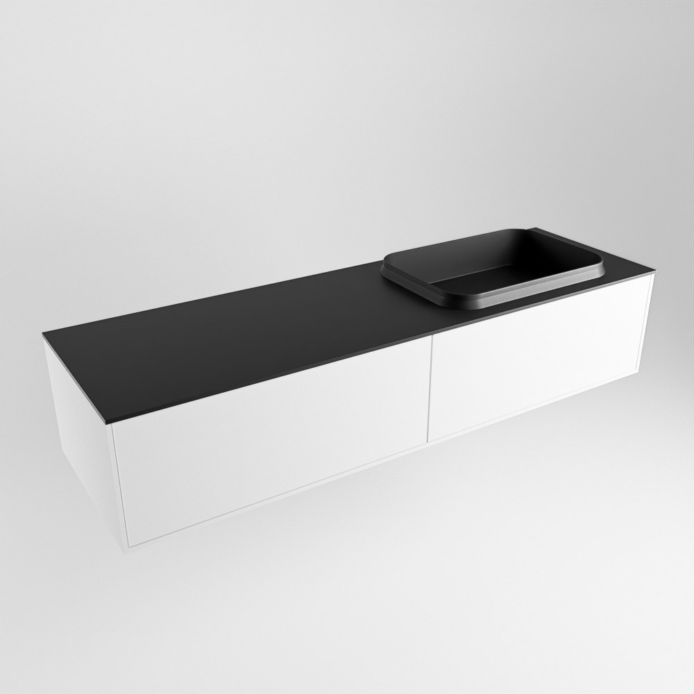 MONDIAZ ERIN 150cm mueble de baño color Talc 2 cajones. Lavabo RIDGE Derecho sin orificio color Urban. 4 MONDIAZ ERIN 150cm mueble de baño color Talc 2 cajones. Lavabo RIDGE Derecho sin orificio color Urban. - Imagen 4