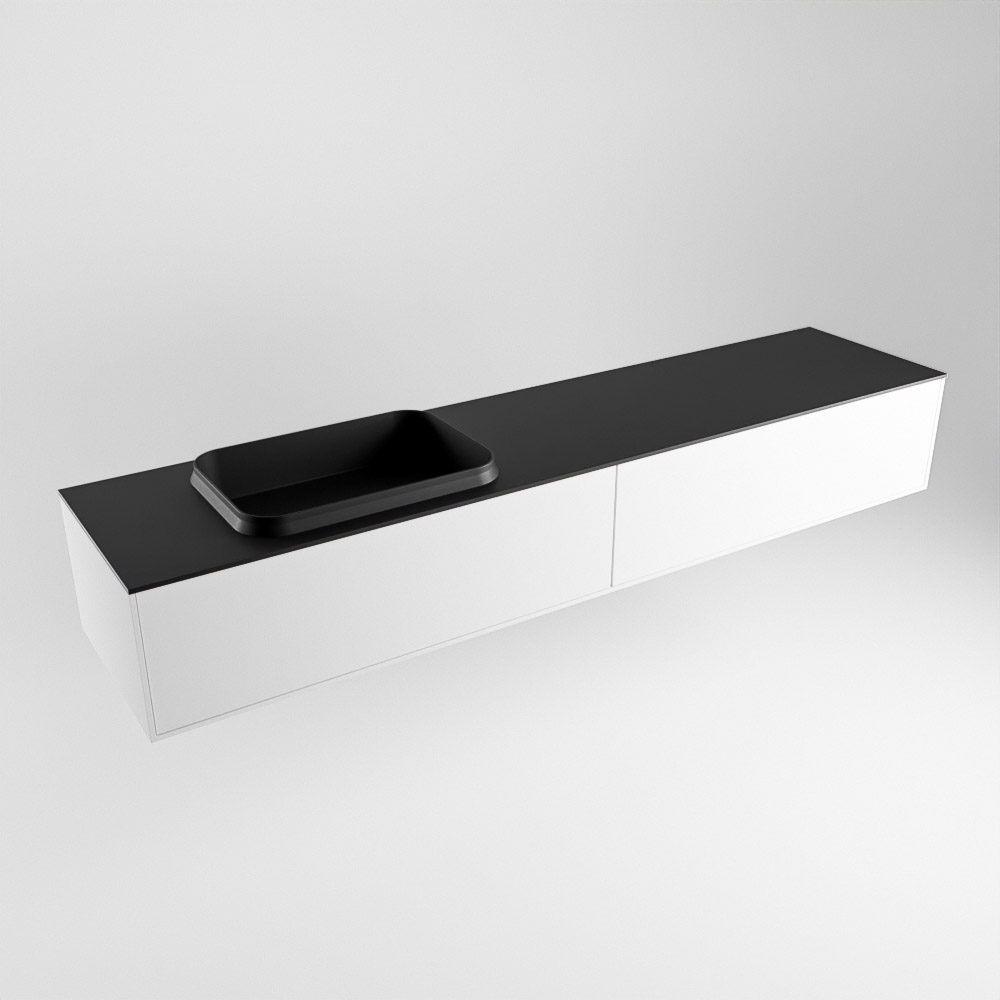 MONDIAZ ERIN 200cm mueble de baño color Talc 2 cajones. Lavabo RIDGE Izquierda sin orificio color Urban. 4 MONDIAZ ERIN 200cm mueble de baño color Talc 2 cajones. Lavabo RIDGE Izquierda sin orificio color Urban. - Imagen 4