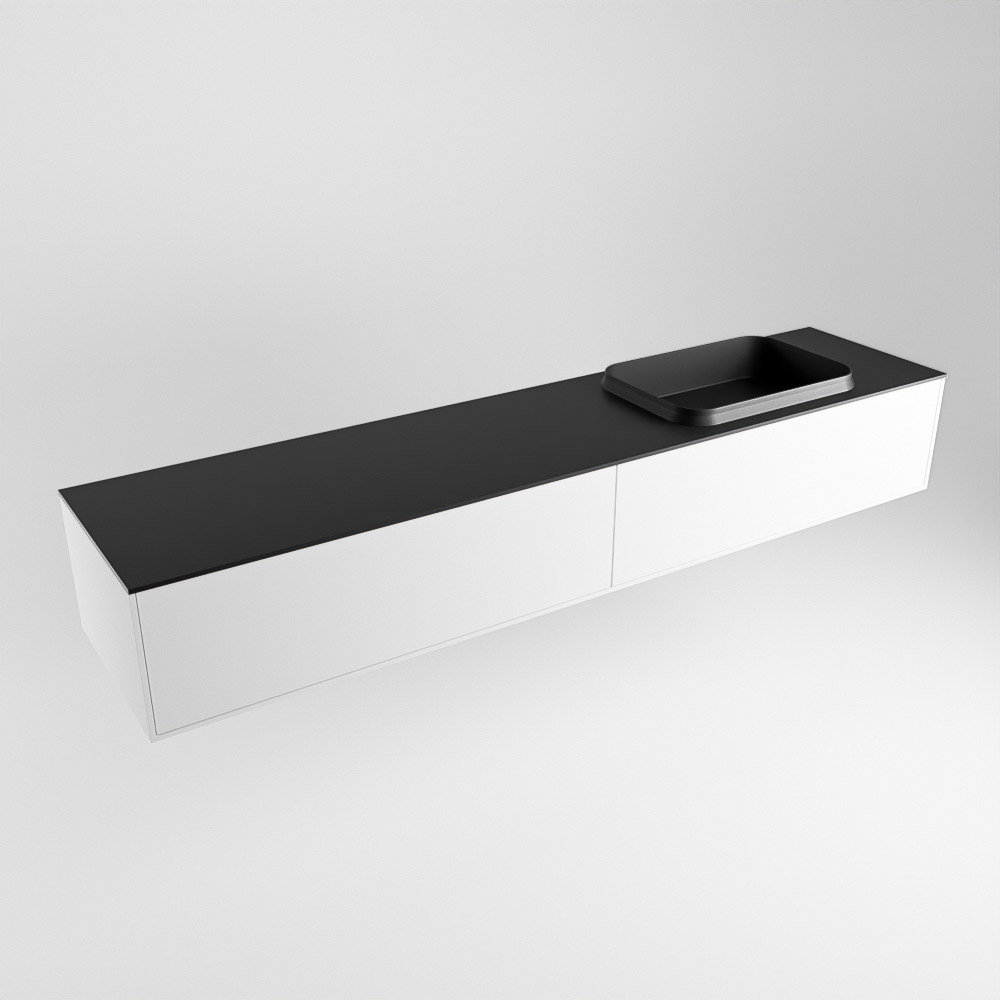 MONDIAZ ERIN 200cm mueble de baño color Talc 2 cajones. Lavabo RIDGE Derecho sin orificio color Urban. 4 MONDIAZ ERIN 200cm mueble de baño color Talc 2 cajones. Lavabo RIDGE Derecho sin orificio color Urban. - Imagen 4