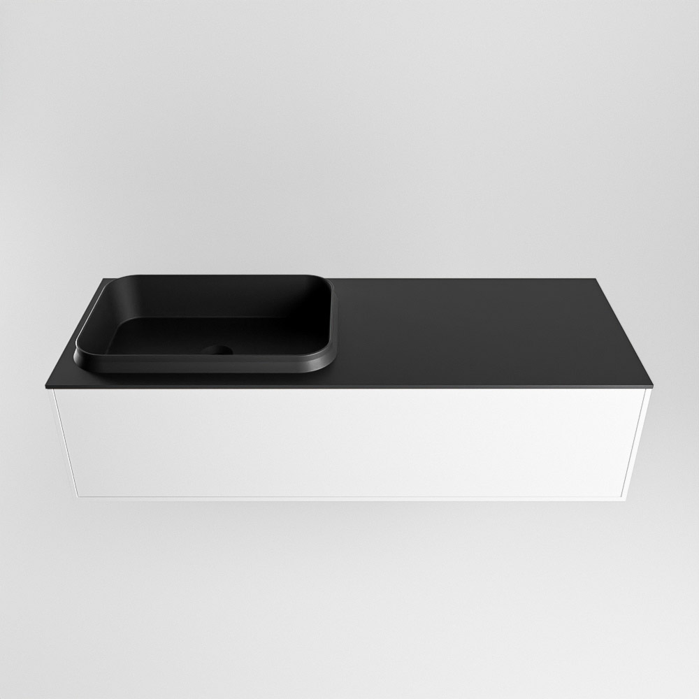 MONDIAZ ERIN 120cm mueble de baño color Talc 1 cajón. Lavabo RIDGE Izquierda sin orificio color Urban. 5 MONDIAZ ERIN 120cm mueble de baño color Talc 1 cajón. Lavabo RIDGE Izquierda sin orificio color Urban. - Imagen 5