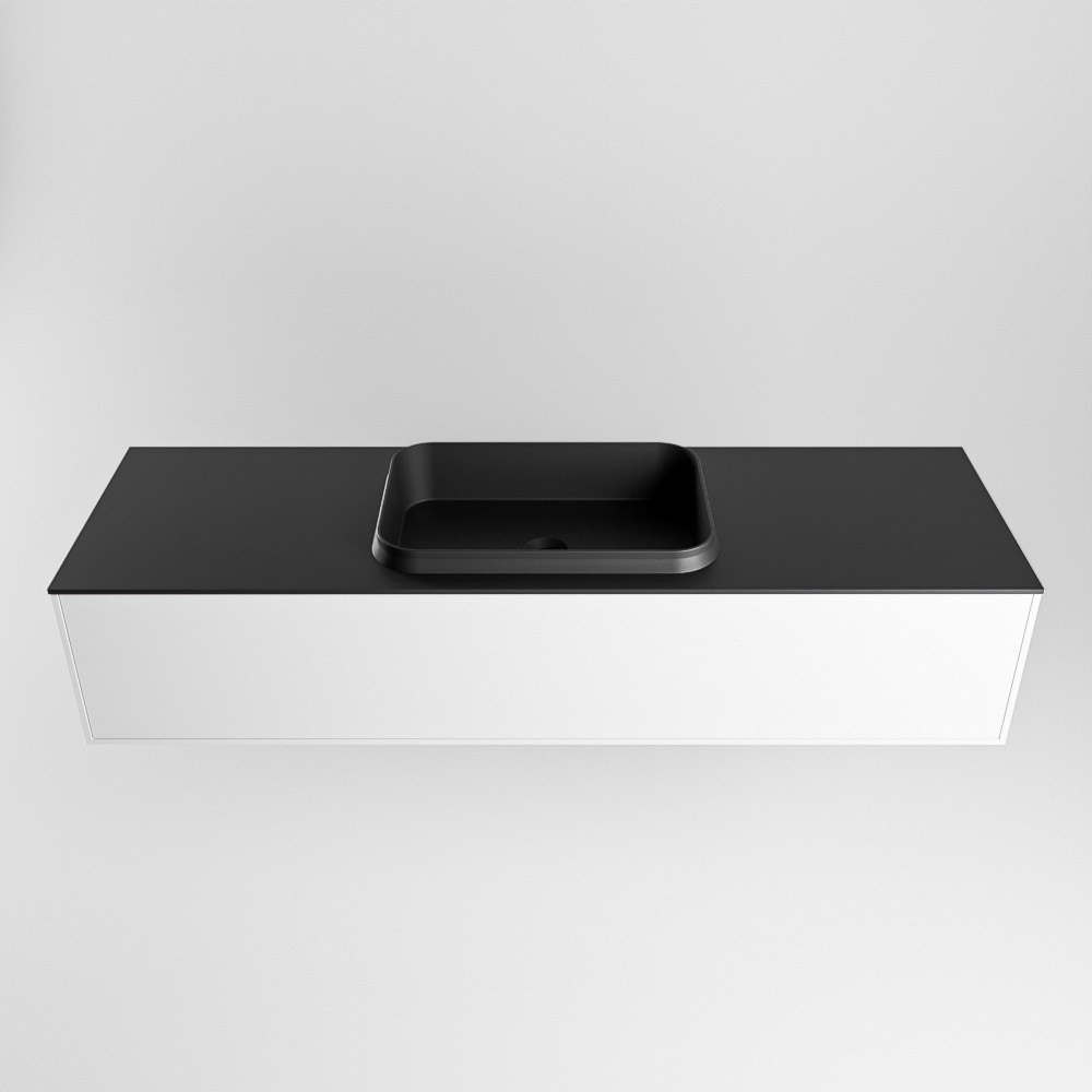 MONDIAZ ERIN 150cm mueble de baño color Talc 1 cajón. Lavabo RIDGE Centro sin orificio color Urban. 5 MONDIAZ ERIN 150cm mueble de baño color Talc 1 cajón. Lavabo RIDGE Centro sin orificio color Urban. - Imagen 5