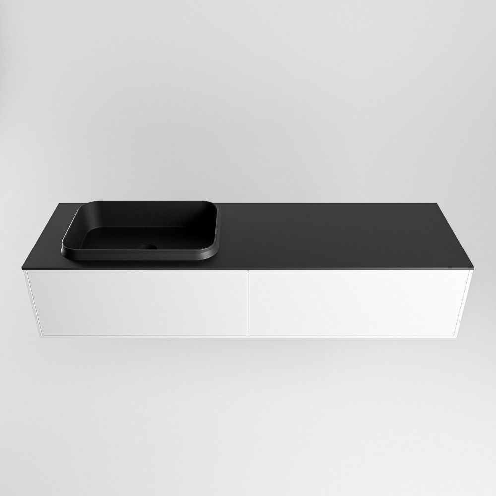 MONDIAZ ERIN 150cm mueble de baño color Talc 2 cajones. Lavabo RIDGE Izquierda 1 orificio color Urban. 5 MONDIAZ ERIN 150cm mueble de baño color Talc 2 cajones. Lavabo RIDGE Izquierda 1 orificio color Urban. - Imagen 5